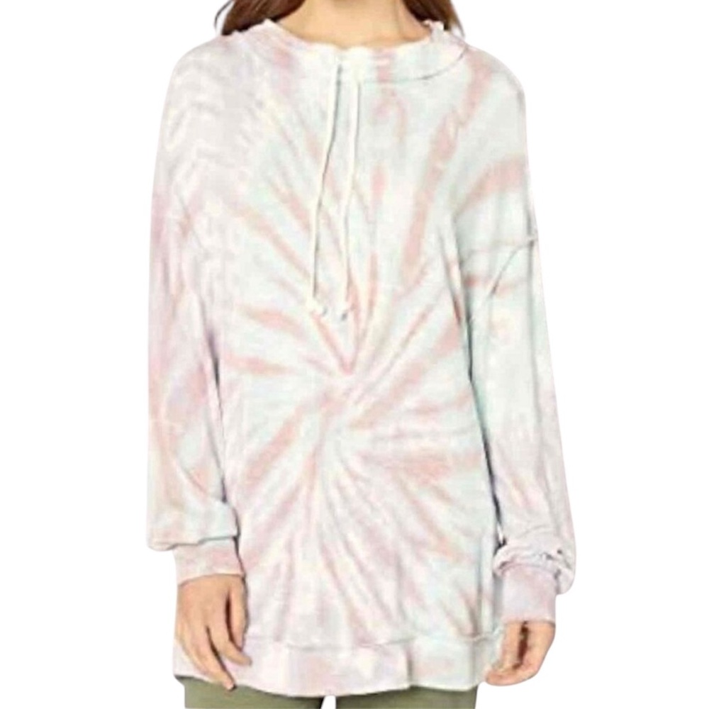 We The Free Sweatshirt Women XS Tie Dye Drawstring 70s Hippie Retro Vintage Fun